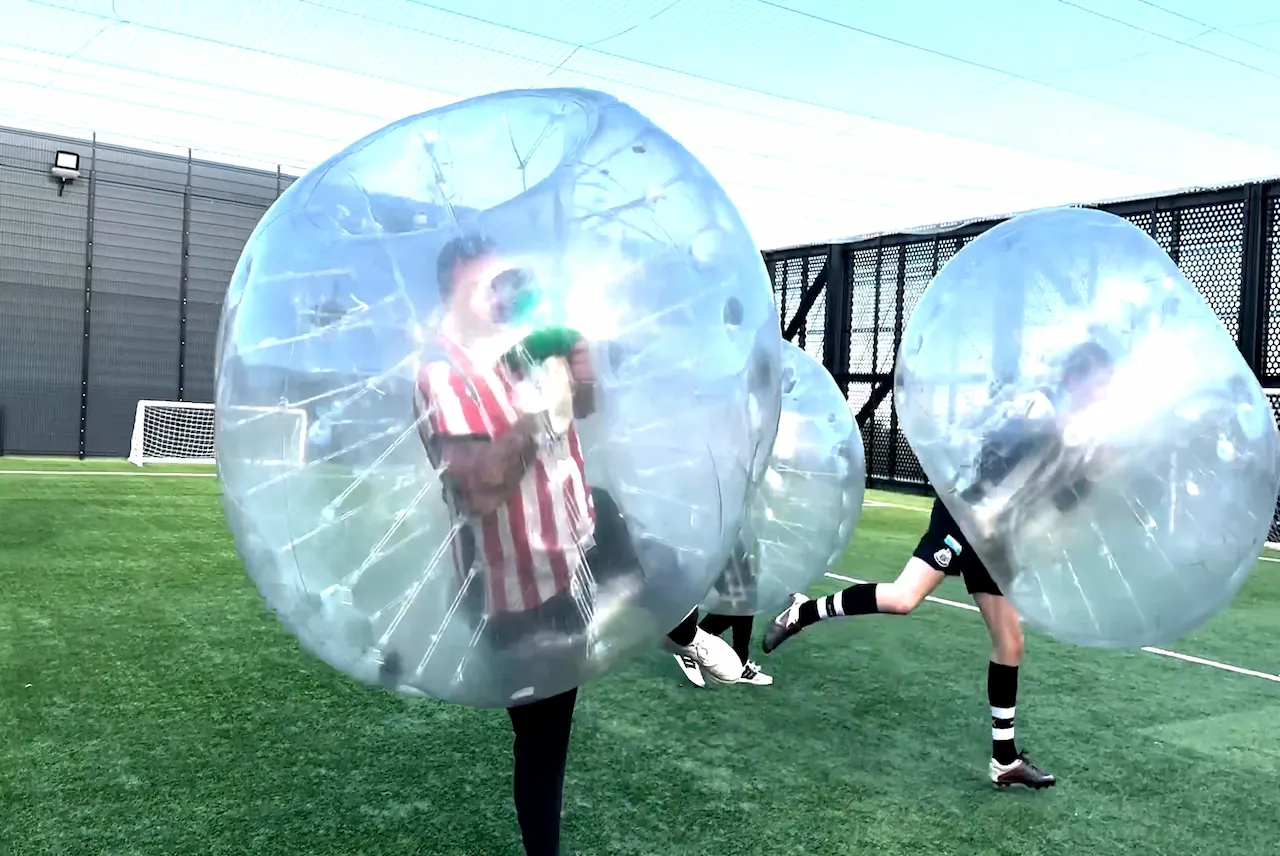 Bubble football group activity